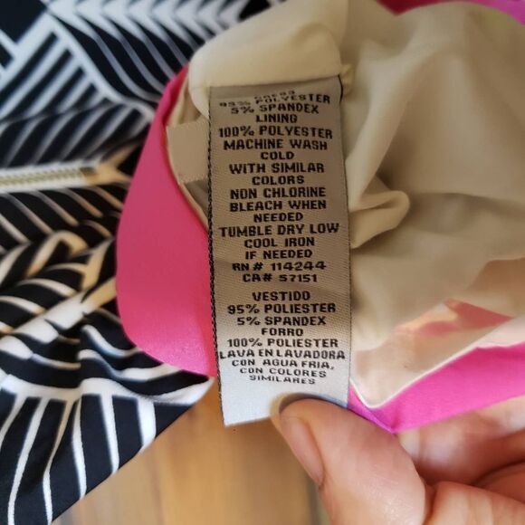 Eliza J Geometric Print 3/4 Sleeve Shift Dress Size 8 Multicolor - Picture 12 of 14